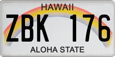 HI license plate ZBK176