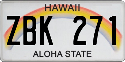 HI license plate ZBK271