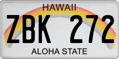 HI license plate ZBK272