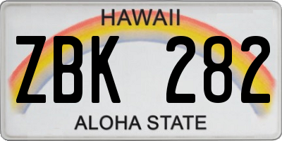 HI license plate ZBK282