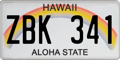 HI license plate ZBK341