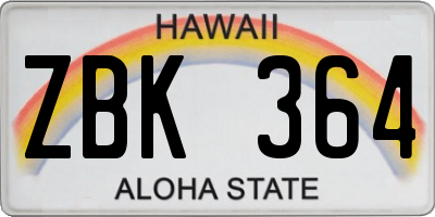HI license plate ZBK364