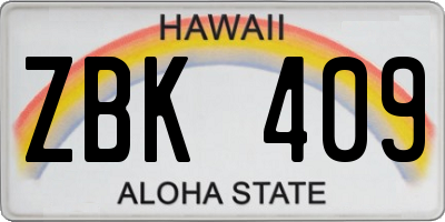 HI license plate ZBK409