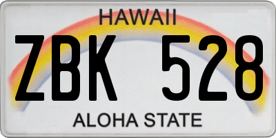 HI license plate ZBK528