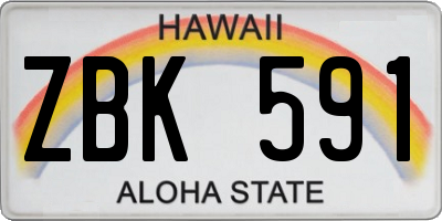 HI license plate ZBK591