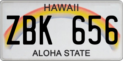 HI license plate ZBK656