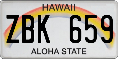 HI license plate ZBK659