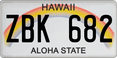 HI license plate ZBK682