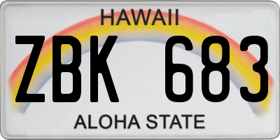 HI license plate ZBK683