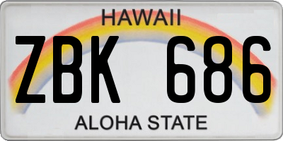 HI license plate ZBK686