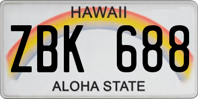 HI license plate ZBK688