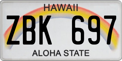 HI license plate ZBK697