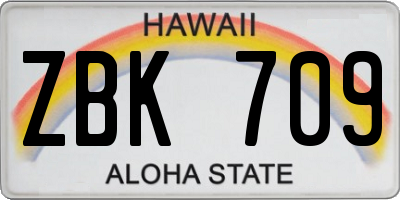 HI license plate ZBK709