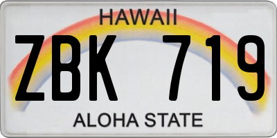 HI license plate ZBK719