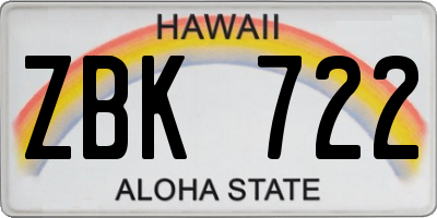 HI license plate ZBK722
