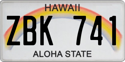 HI license plate ZBK741