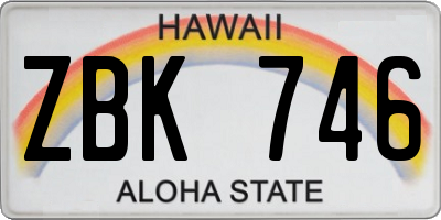 HI license plate ZBK746