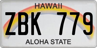 HI license plate ZBK779