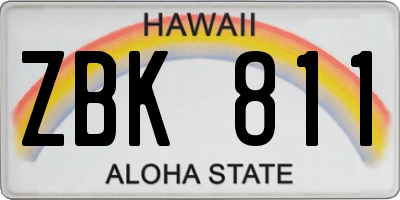 HI license plate ZBK811