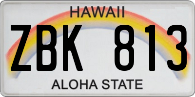HI license plate ZBK813
