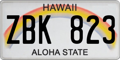 HI license plate ZBK823
