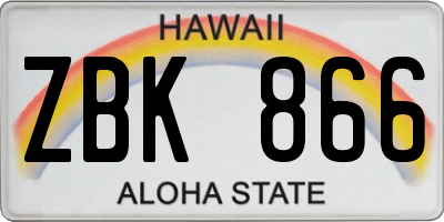 HI license plate ZBK866