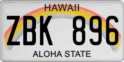 HI license plate ZBK896