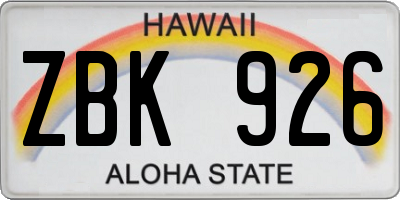 HI license plate ZBK926