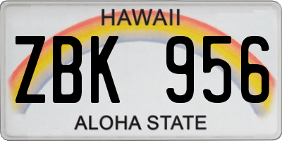 HI license plate ZBK956