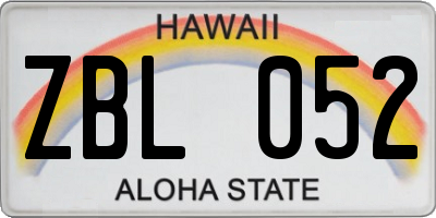 HI license plate ZBL052