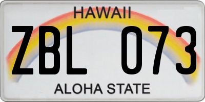 HI license plate ZBL073
