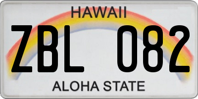 HI license plate ZBL082