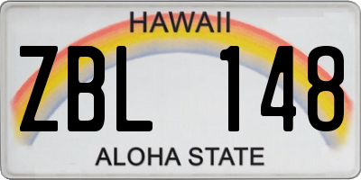 HI license plate ZBL148