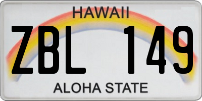 HI license plate ZBL149
