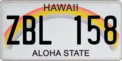 HI license plate ZBL158