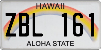 HI license plate ZBL161