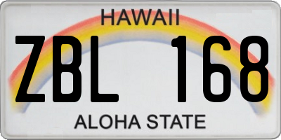 HI license plate ZBL168
