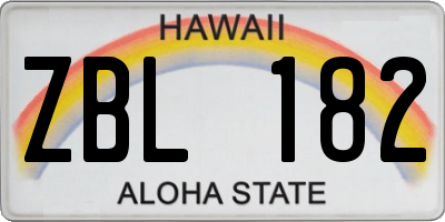 HI license plate ZBL182