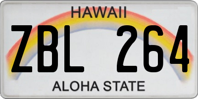 HI license plate ZBL264