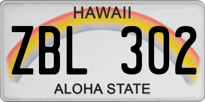 HI license plate ZBL302