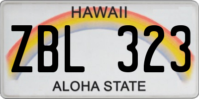 HI license plate ZBL323