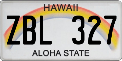 HI license plate ZBL327