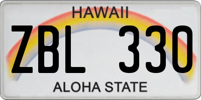 HI license plate ZBL330