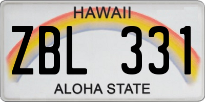 HI license plate ZBL331