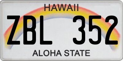 HI license plate ZBL352