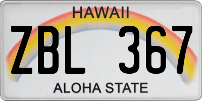 HI license plate ZBL367