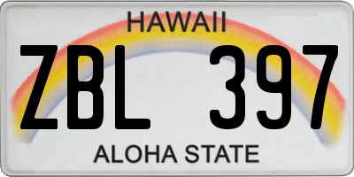 HI license plate ZBL397