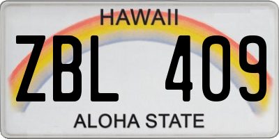 HI license plate ZBL409