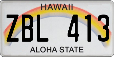HI license plate ZBL413