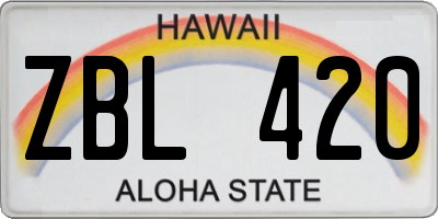 HI license plate ZBL420